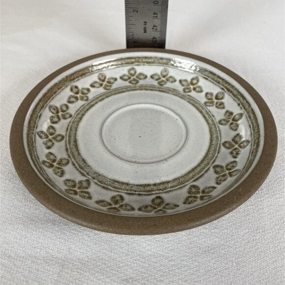 Midwinter Stoneware Saucers Set Of 2 Small Plates Floral Brown White - Picture 6 of 6